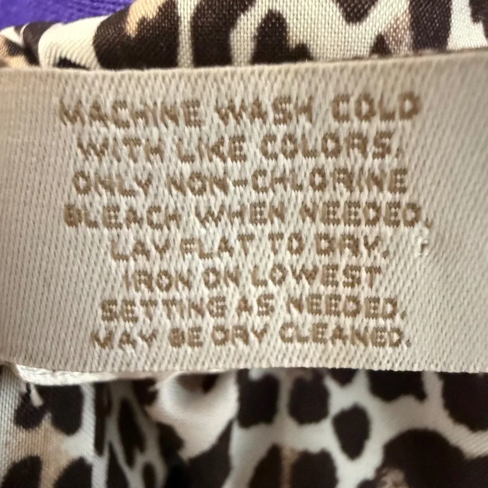 Chico's Purple Open Front Blazer Shawl Collar Leopard Print Lining Size 1‎ M
